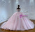 Pink Tulle Appliques Wedding Dress With Bow