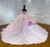 Pink Tulle Appliques Wedding Dress With Bow