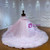 Pink Tulle Off the Shoulder Pleats Wedding Dress