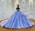 Vintage Blue Tulle Appliques Wedding Dress