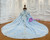 Blue Tulle Sequins Beading Off the Shoulder Princess Dress
