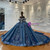 Blue Tulle Sequins Beading Princess Dress