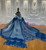 Blue Tulle Sequins Beading Princess Dress
