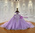 Close-up of how the purple sequins shift between lavender and deep violet in different light