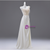 White Satin One Shoulder Pearls Prom Dress