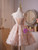 Pink Lace Butterfly Homecoming Dress