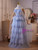 Blue Tulle Strapless Butterfly Prom Dress