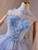Blue Tulle Strapless Butterfly Prom Dress