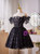 Black Tulle Off the Shoulder Homecoming Dress