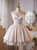 Satin Lace Strapless Homecoming Dress