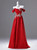 Red Off the Shoulder Appliques Prom Dress