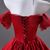 Red Satin Off the Shoulder Quinceanera Dress