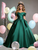 Simple Green Satin Off the Shoulder Pleats Quinceanera Dress