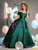 Simple Green Satin Off the Shoulder Pleats Quinceanera Dress
