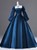 Blue Satin Long Sleeve Quinceanera Dress