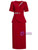 Red V-neck Short Sleeve Beading Crystal Mother Of The Bride Dress