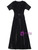Black Short Sleeve 3D Flower Mother Of The Bride Dress