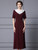 Simple Burgundy Short Sleeve Pleats Mother Of The Bride Dress
