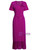 Fuchsia Short Sleeve V-neck Beading Mother Of The Bride Dress