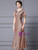 Champagne Sequins Scoop Neck Beading Mother Of The Bride Dress