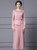 Pink Long Sleeve Pleats Beading Mother Of The Bride Dress