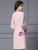 Pink Long Sleeve Pearls Mother Of The Bride Dress