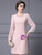 Pink Long Sleeve Pearls Mother Of The Bride Dress