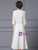 White Satin Short Sleeve Mother Of The Bride Dress