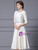 White Satin Short Sleeve Mother Of The Bride Dress
