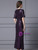 Purple Sequins Scoop Neck Beading Mother Of The Bride Dress