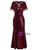 Burgundy Sequins Scoop Neck Beading Mother Of The Bride Dress