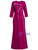 Fuchsia V-neck 3/4 Sleeve Beading Mother Of The Bride Dress