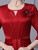 Red Short Sleeve Flower Mother Of The Bride Dress