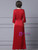 Red Short Sleeve Flower Mother Of The Bride Dress