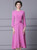 Purple Long Sleeve Flower Mother Of The Bride Dress
