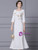 White Short Sleeve Beading Pearls Mother Of The Bride Dress