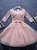 A-line Scoop pink half sleeve Short Juniors Homecoming Dresses
