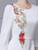 White Scoop Neck Long Sleeve Beading Mother Of The Bride Dress