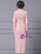 Pink V-neck Long Sleeve Pleats Mother Of The Bride Dress