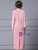 Pink Long Sleeve Beading Scoop Neck Mother Of The Bride Dress