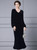 Black Long Sleeve V-neck Velvet Mother Of The Bride Dress