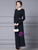 Black Long Sleeve Pleats Mother Of The Bride Dress
