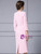 Back zipper closure on pink beaded mother of the bride dress