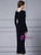 Black Long Sleeve V-neck Lace Mother Of The Bride Dress
