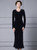 Black Long Sleeve V-neck Lace Mother Of The Bride Dress