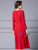 Red Long Sleeve Flower Mother Of The Bride Dress