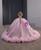 Pink Tulle Appliques Pleats Prom Dress