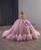 Pink Tulle Appliques Pleats Prom Dress