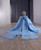 Blue Tulle Straps Appliques Prom Dress