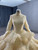 Gold Tulle Sequins Long Sleeve Tiers Prom Dress